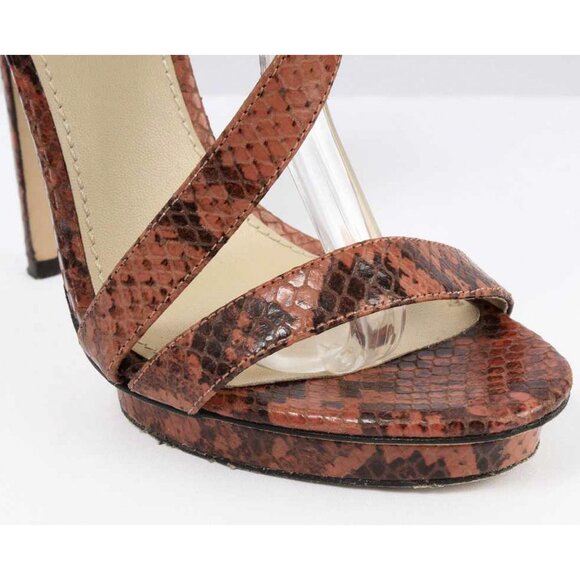 BRIAN ATWOOD Pink Snakeskin Leather 'Consort' Strappy Stiletto Heels Size 6 1/2 - Picture 4 of 6